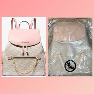 Michael Kors Powder Blush Jet Set Large Logo Backpack - NWT